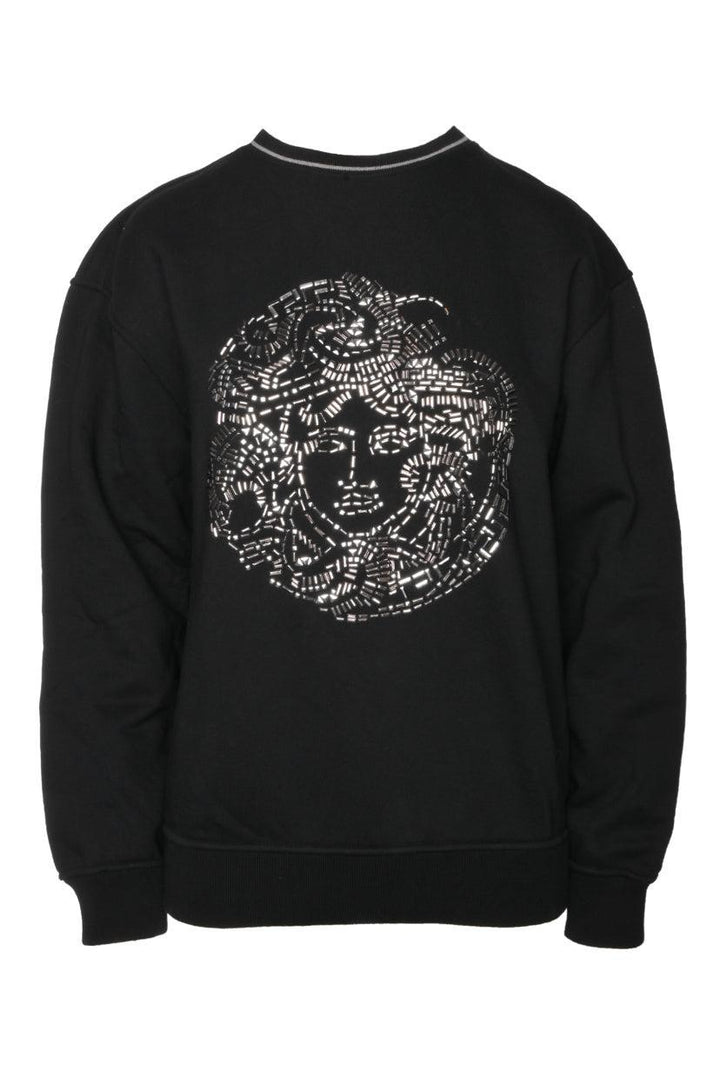 Versace Size S Men's Medusa Embellished Crewneck Sweatshirt
