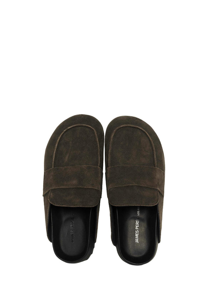 James Perse Size 6 Suede Slip On Mules