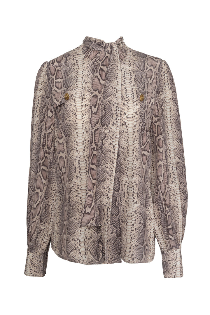 Zimmermann Size 3 Snake Print Silk Blouse