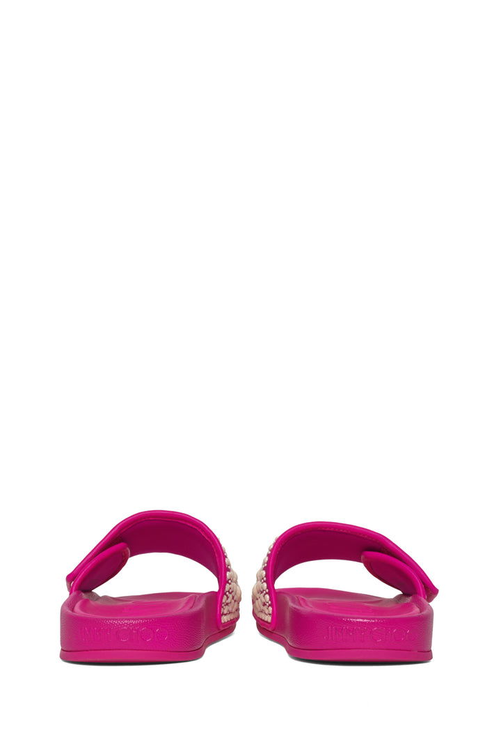 Jimmy Choo Size 40 Fitz Embellished Pool Slide Sandals