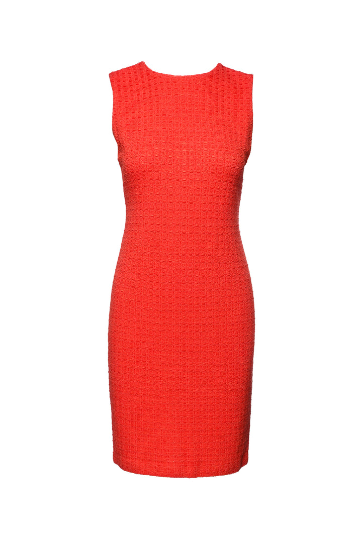 St. John Size 2 Tweed Button Up Jacket & Sleeveless Midi Dress Set