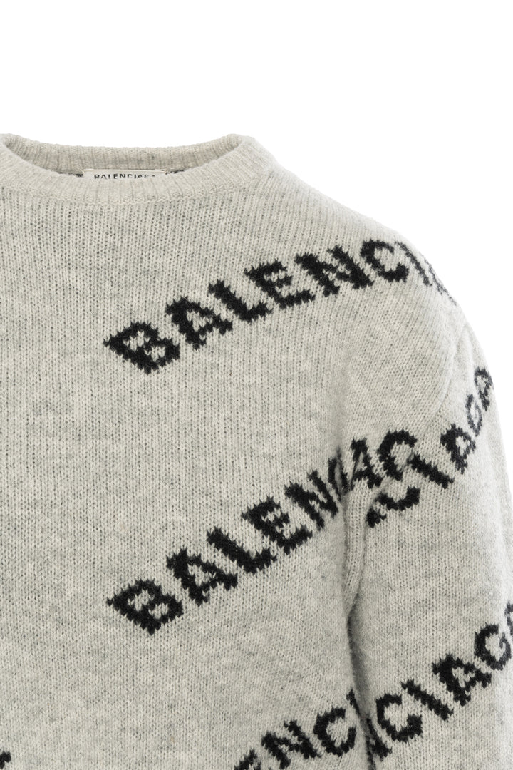 Balenciaga Size 36 2018 Allover Logo Crewneck Sweater