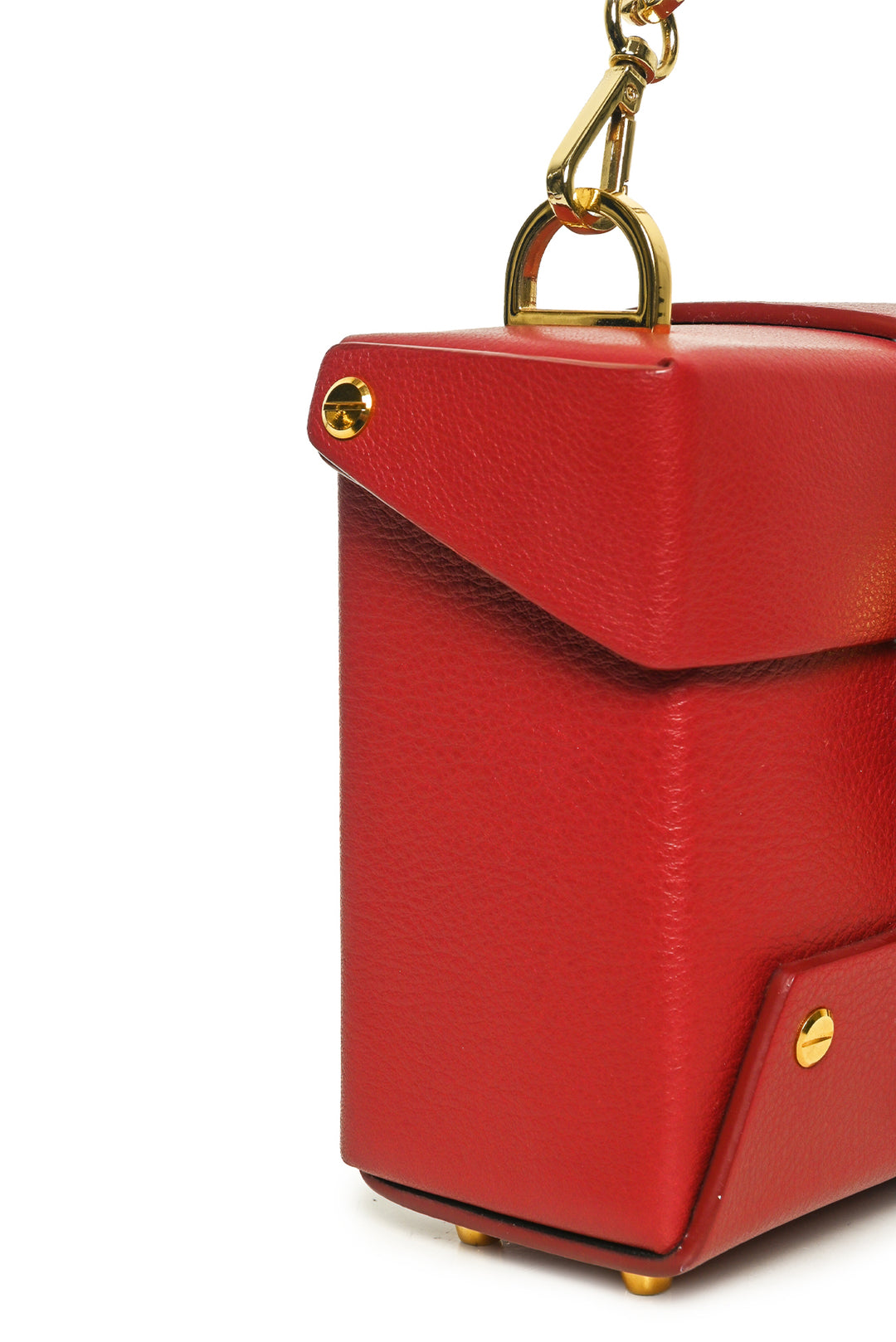 YUZEFI Asher Box Chain Top Handle Leather Crossbody Bag