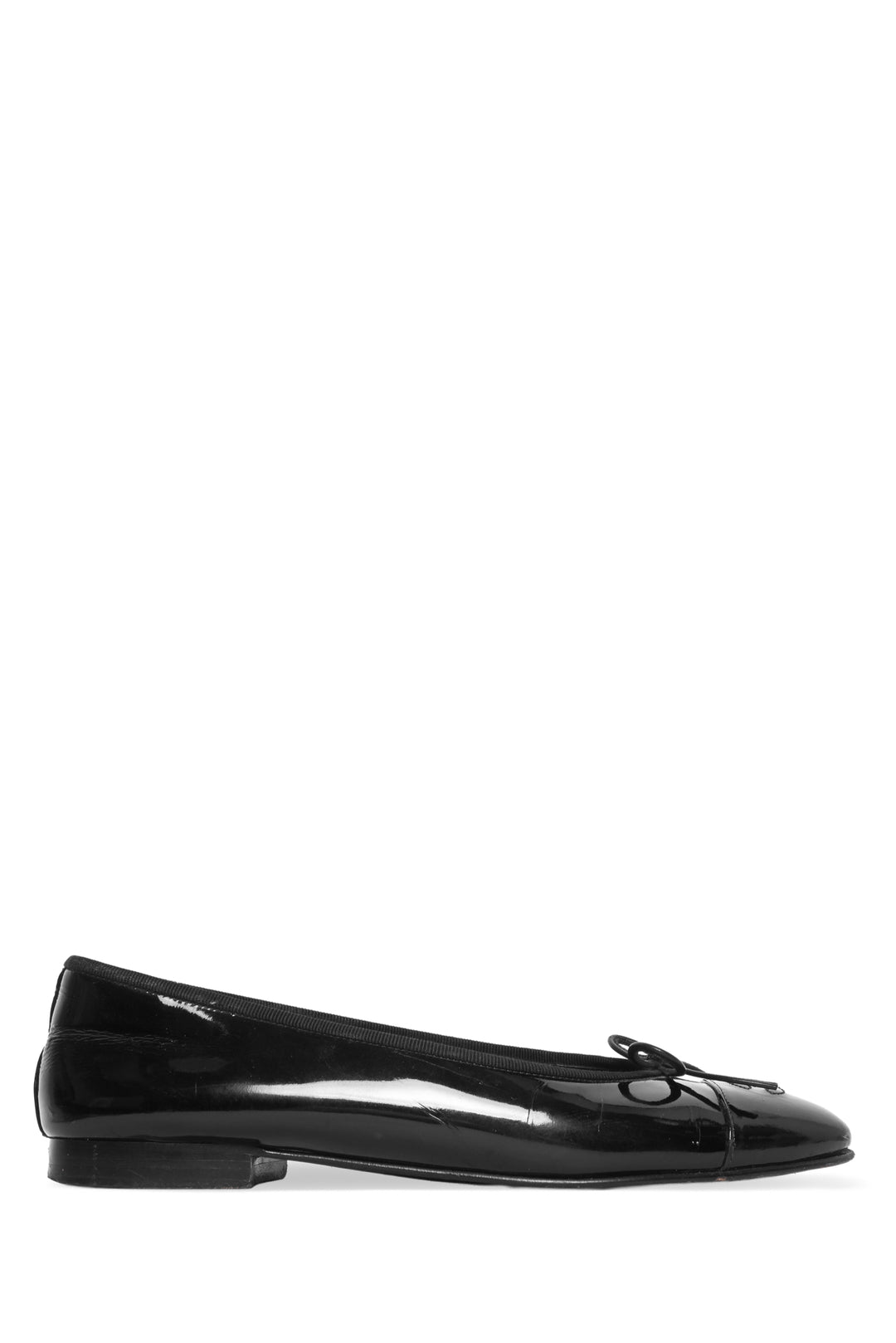 Chanel Size 39.5 Interlocking CC Patent Leather Ballet Flats