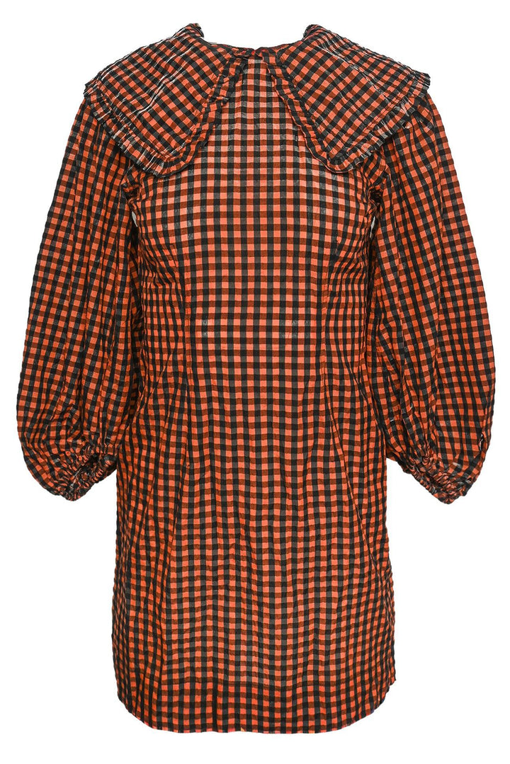 Ganni Size 34 Seersucker Gingham Mini Dress