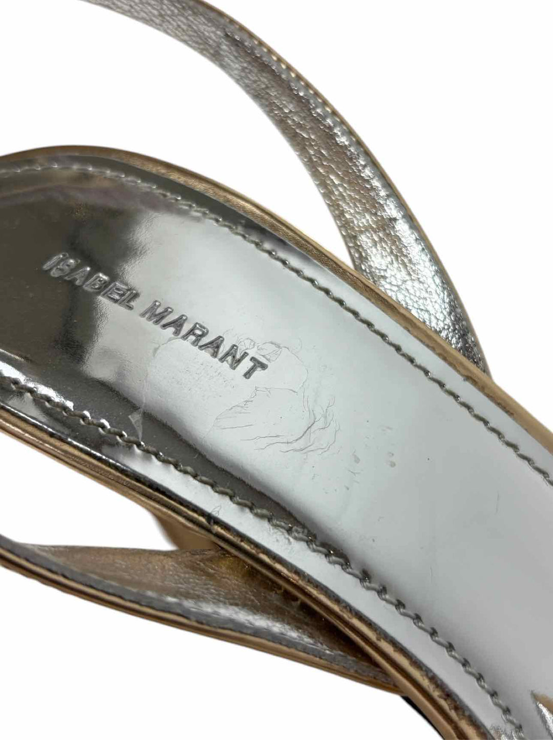 Isabel Marant Size 37 Metallic Bow Story Leather Sandals