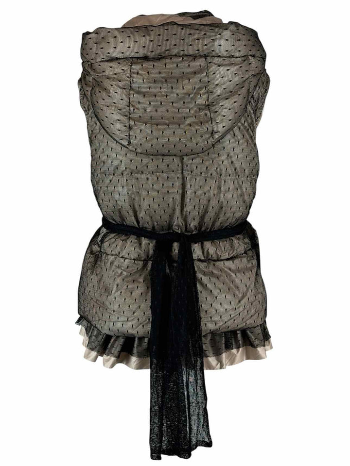 Red Valentino Size 4 Mesh Overlay Down Puffer Vest