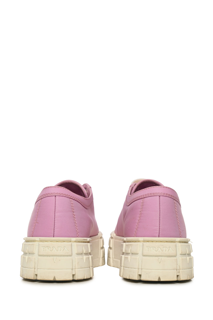 Prada Size 38.5 Re-Nylon Gabardine Triangle Logo Double Wheel Sneaker