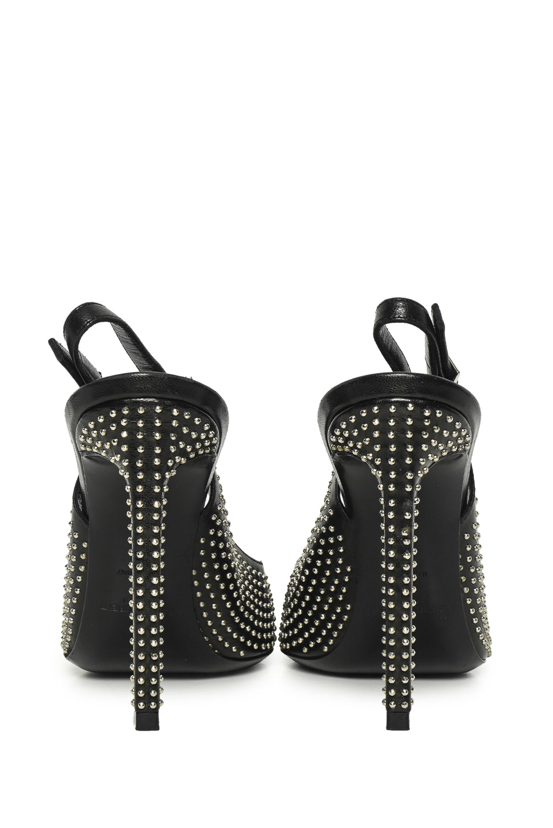 Saint Laurent Size 36 Leather Studded Slingback Pumps