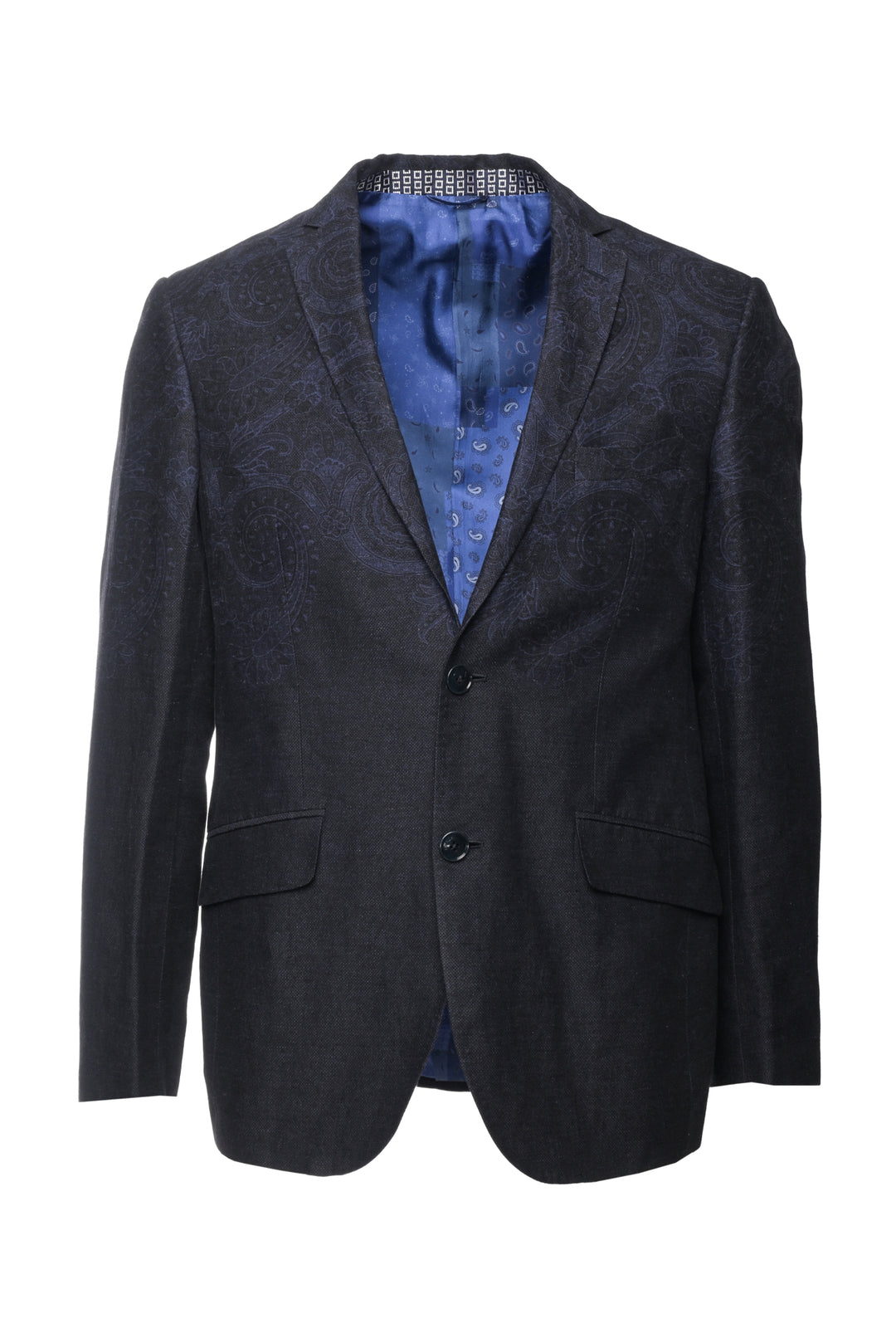 Etro Size 40 Men's Paisley Jacquard Linen & Cotton Blend Blazer