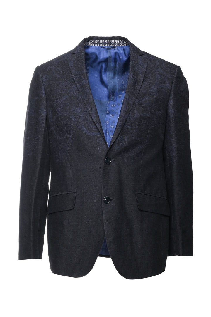 Etro Size 40 Men's Paisley Jacquard Linen & Cotton Blend Blazer