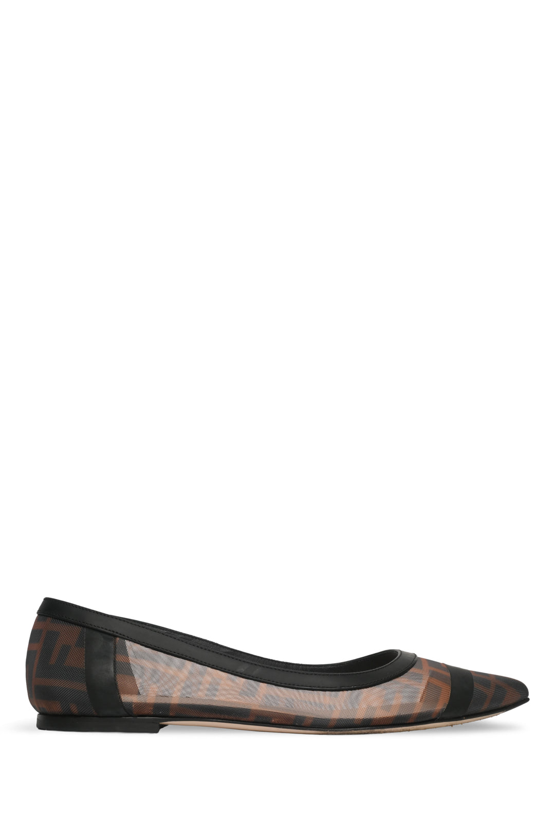 Fendi Size 38 Zucca Mesh Ballerina Flats