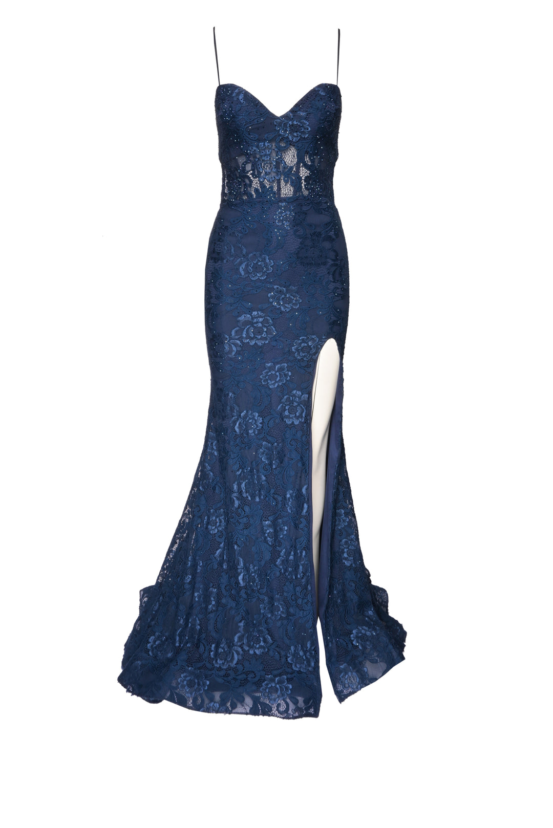 sachin and babi light blue dress La Femme Size 0 Mermaid Lace Gown - Luxury Used Designer Dresses