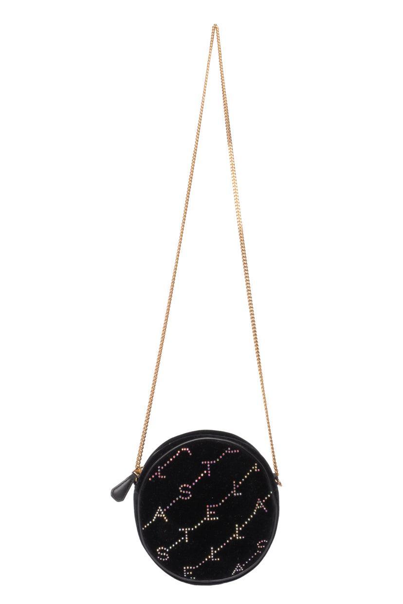 Stella Mccartney Crystal Monogram Velvet Circle Crossbody