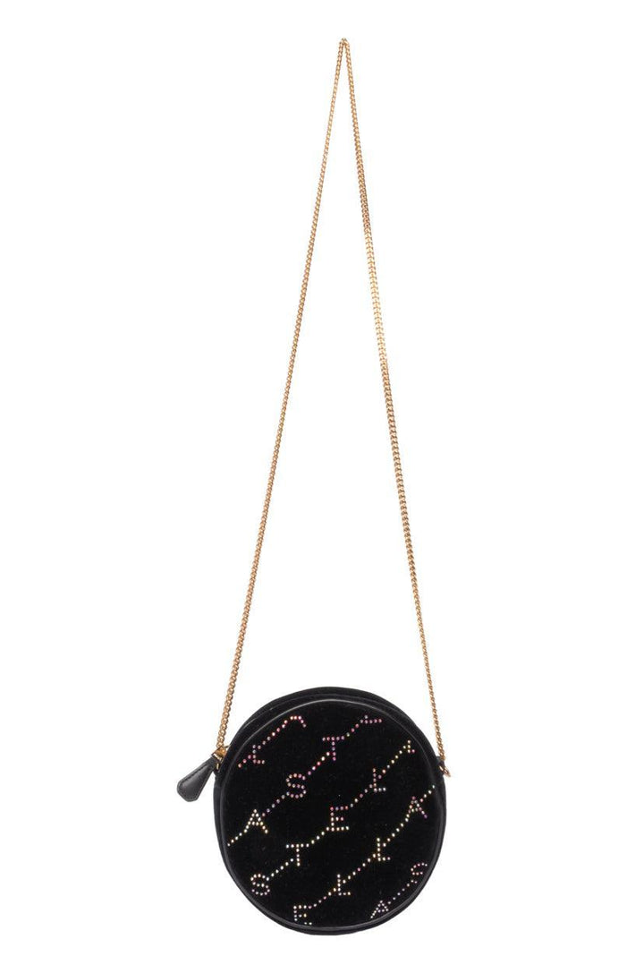 Stella Mccartney Crystal Monogram Velvet Circle Crossbody