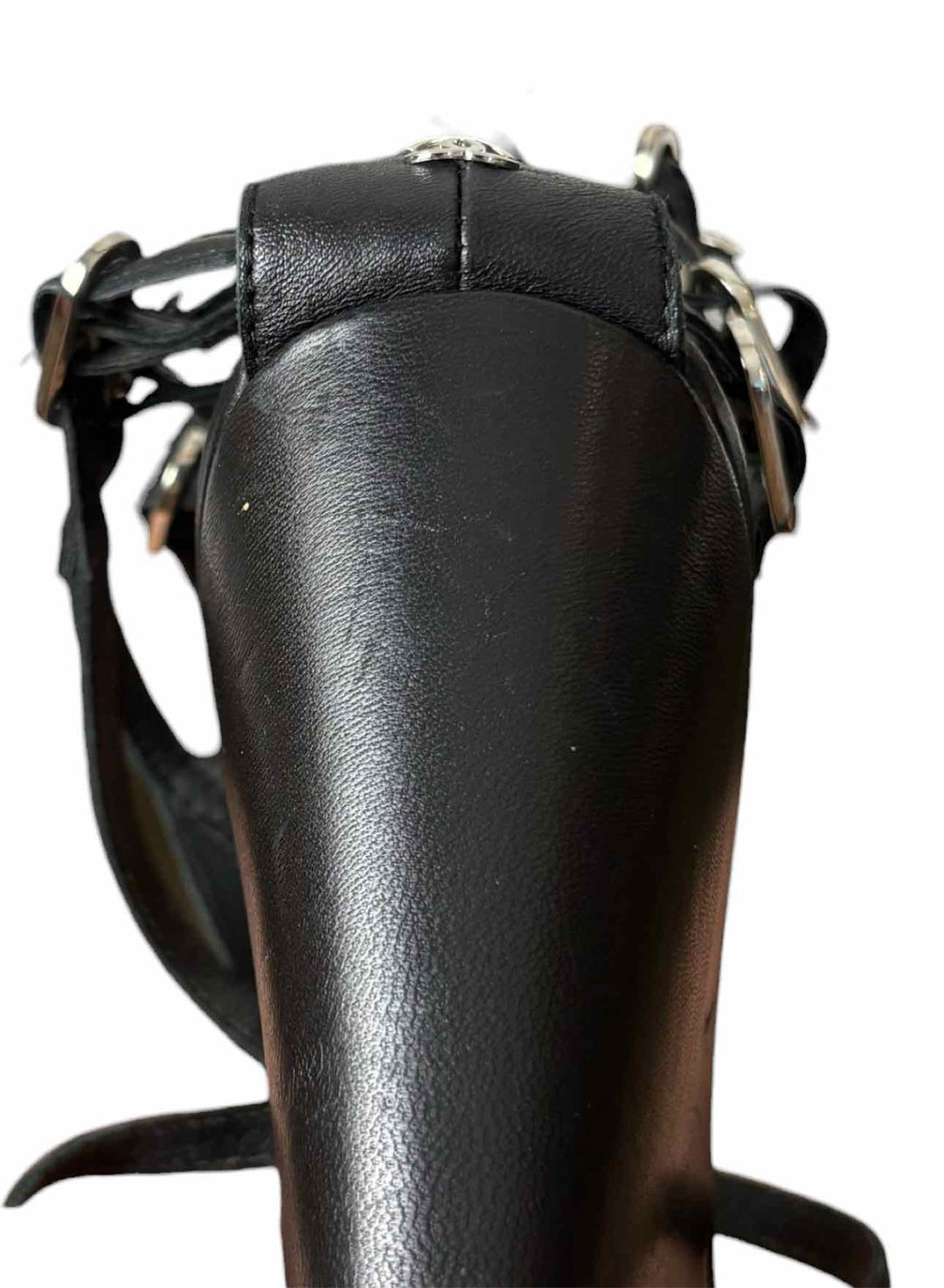 Chanel Size 38 Leather Gladiator Wedge Sandals