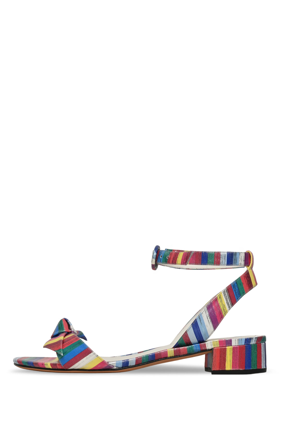 Alexandre Birman Size 39.5 Clarita 30 Multi Stripe Leather Sandals