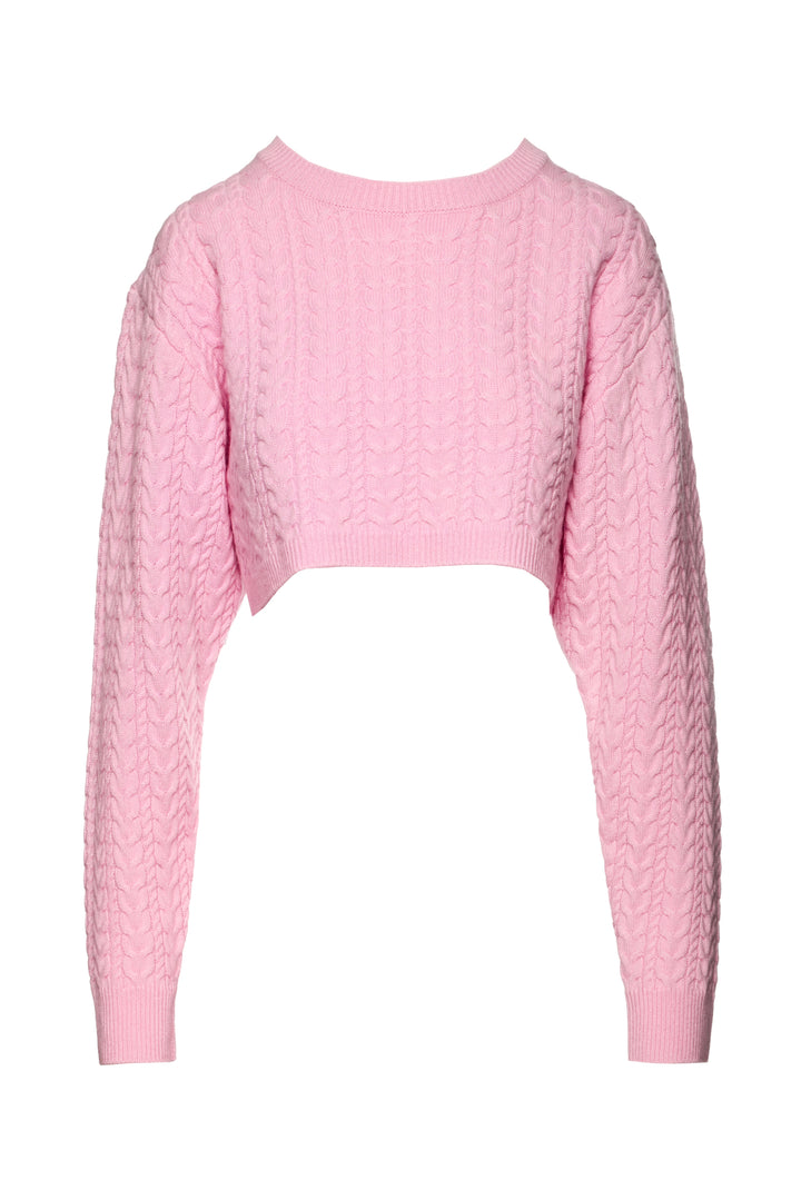 Love Shack Fancy Size XS Cable Knit Wool & Cashmere Sweater