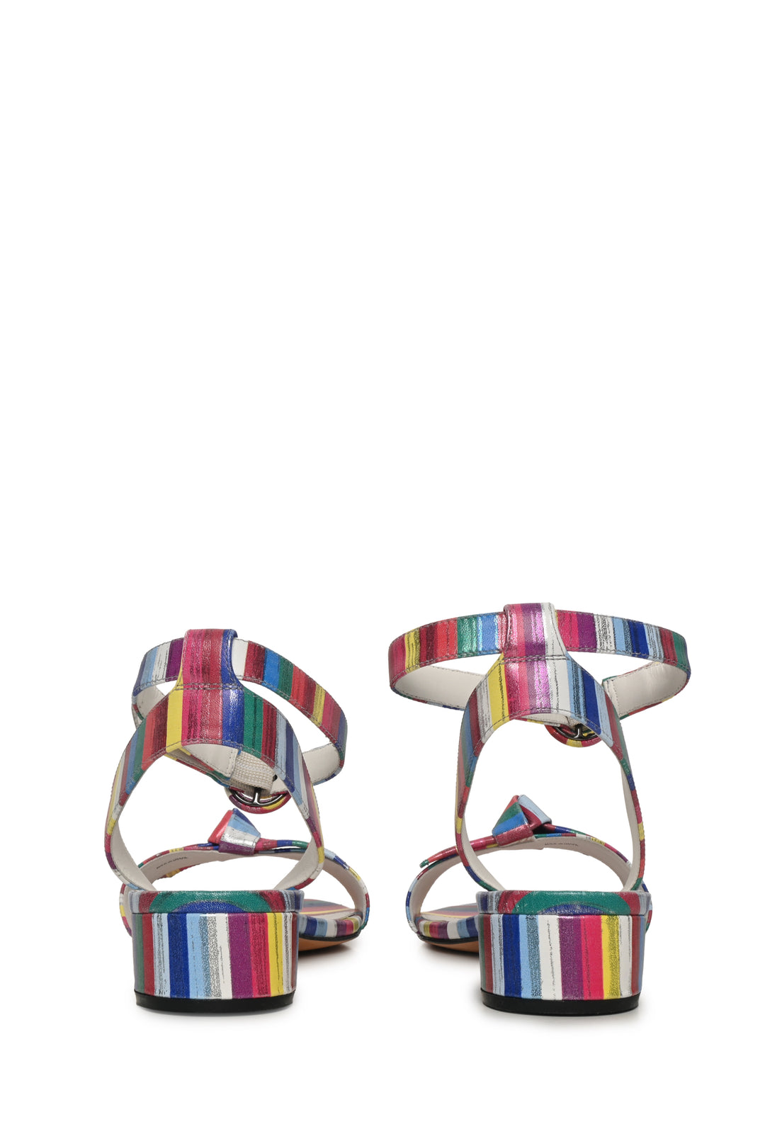 Alexandre Birman Size 39.5 Clarita 30 Multi Stripe Leather Sandals