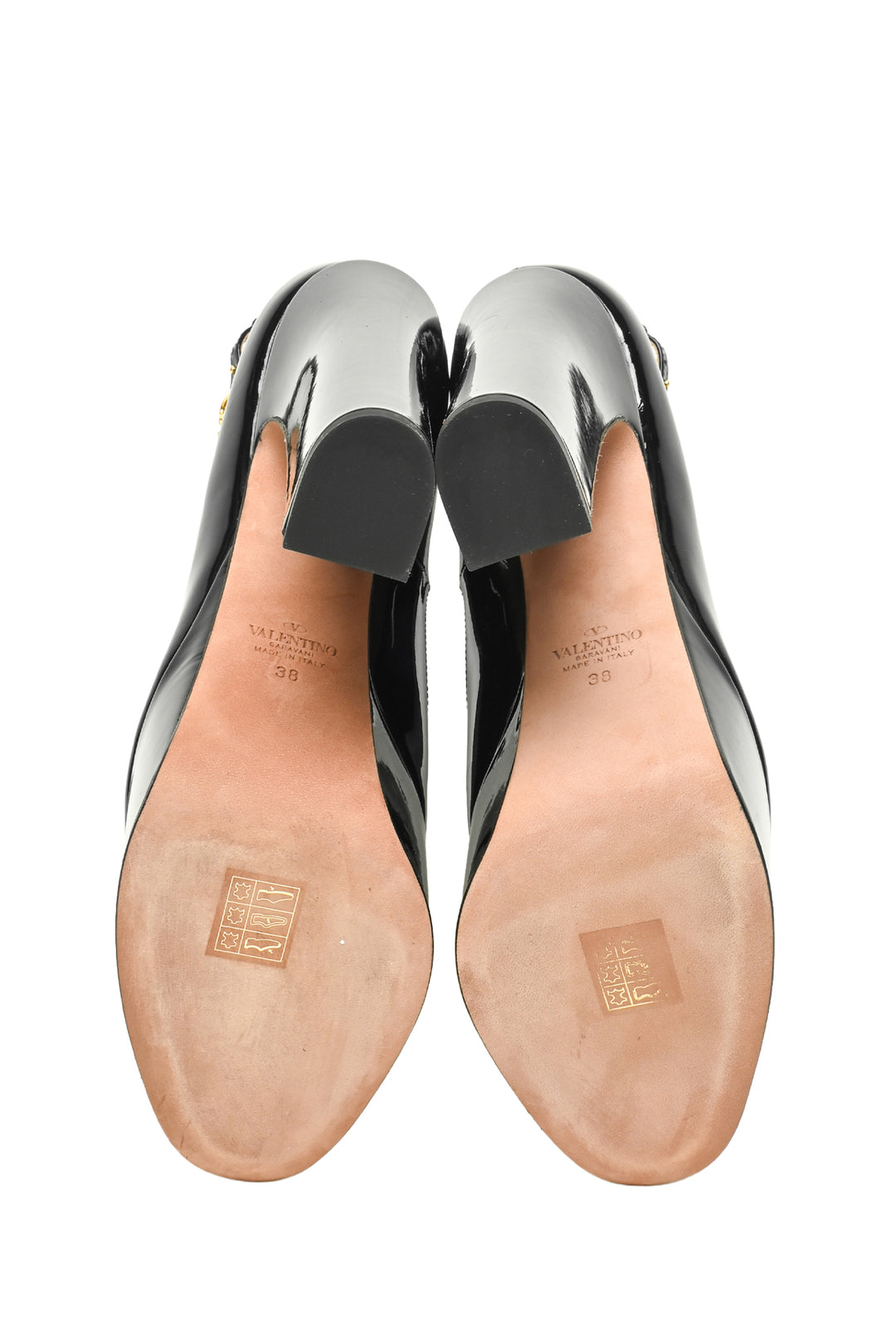 Valentino Size 38 Tan-Go Patent Leather Platform Pumps