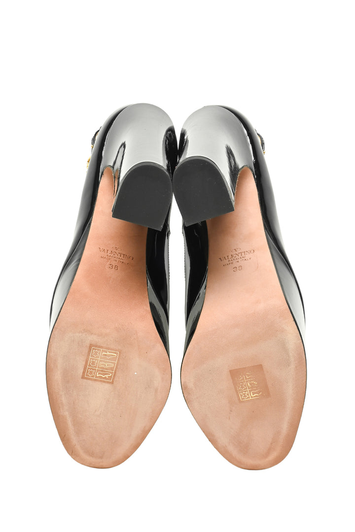 Valentino Size 38 Tan-Go Patent Leather Platform Pumps