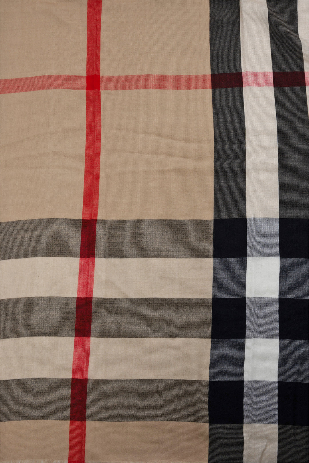 Burberry Frayed Check Cashmere Scarf