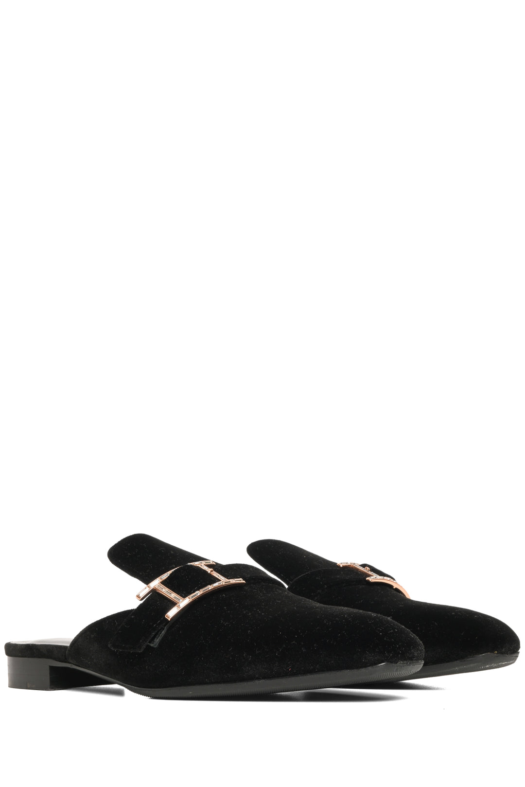 Hermes Size 37.5 Velvet Goatskin Crystal Beauty Mules