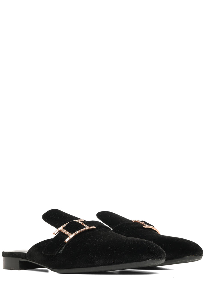 Hermes Size 37.5 Velvet Goatskin Crystal Beauty Mules