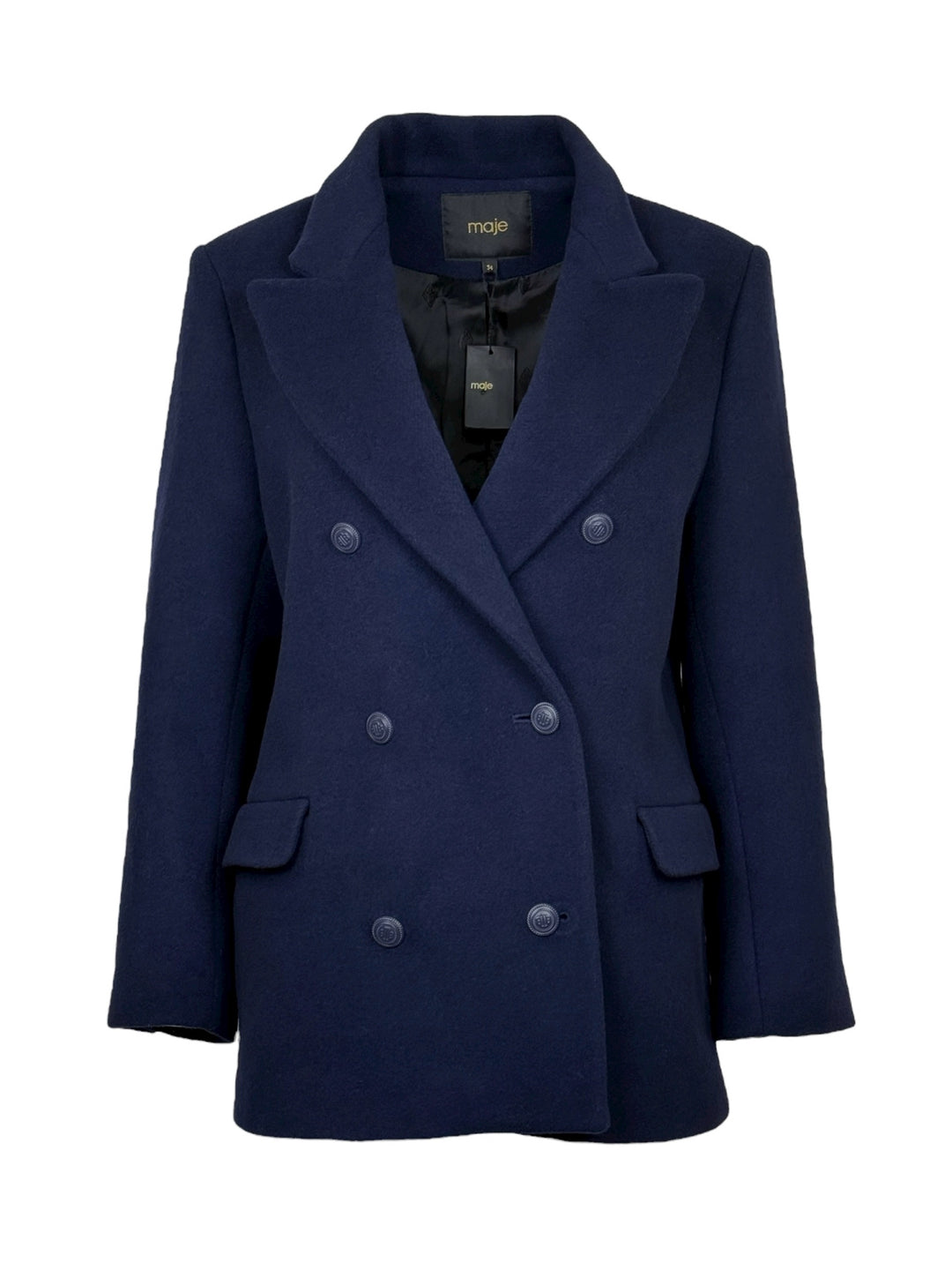 maje Size 34 Short Peacoat