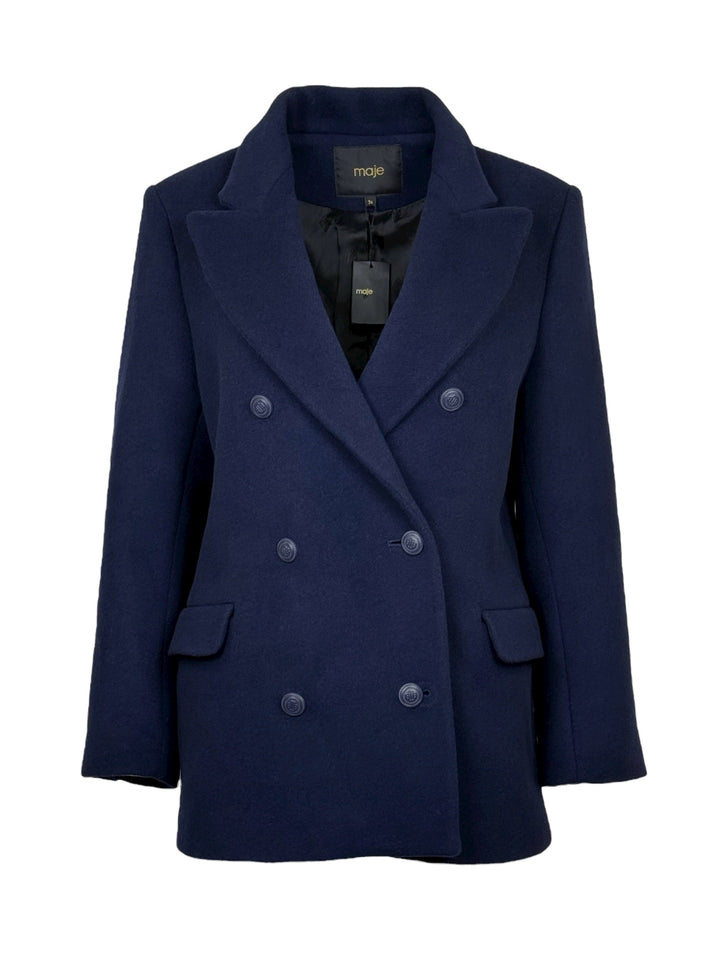 maje Size 34 Short Peacoat