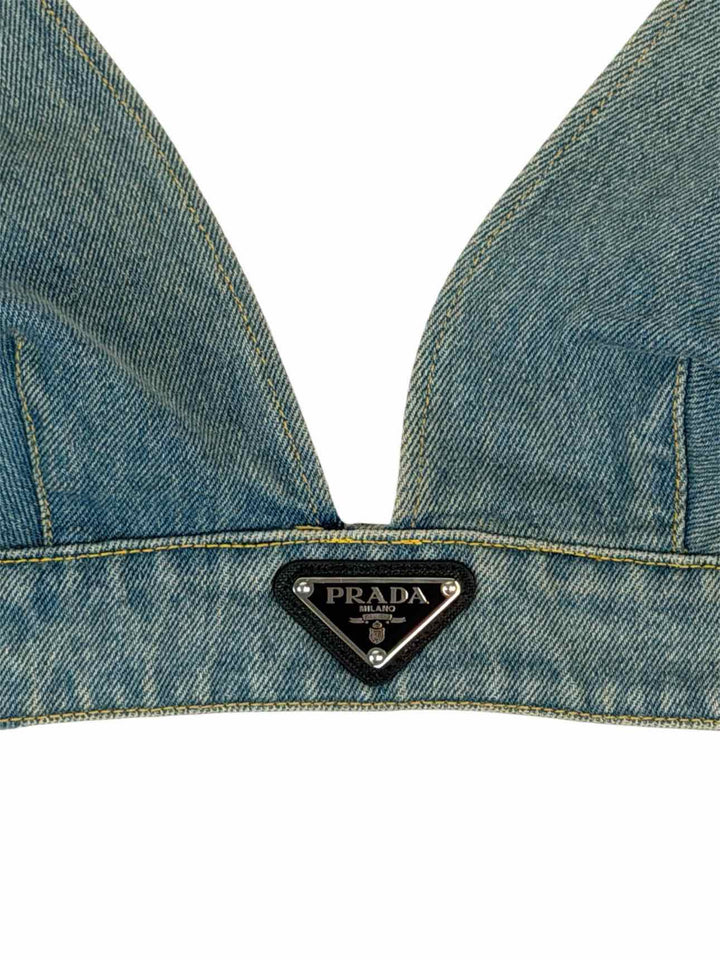 Prada Size 42 Organic Denim Bralette