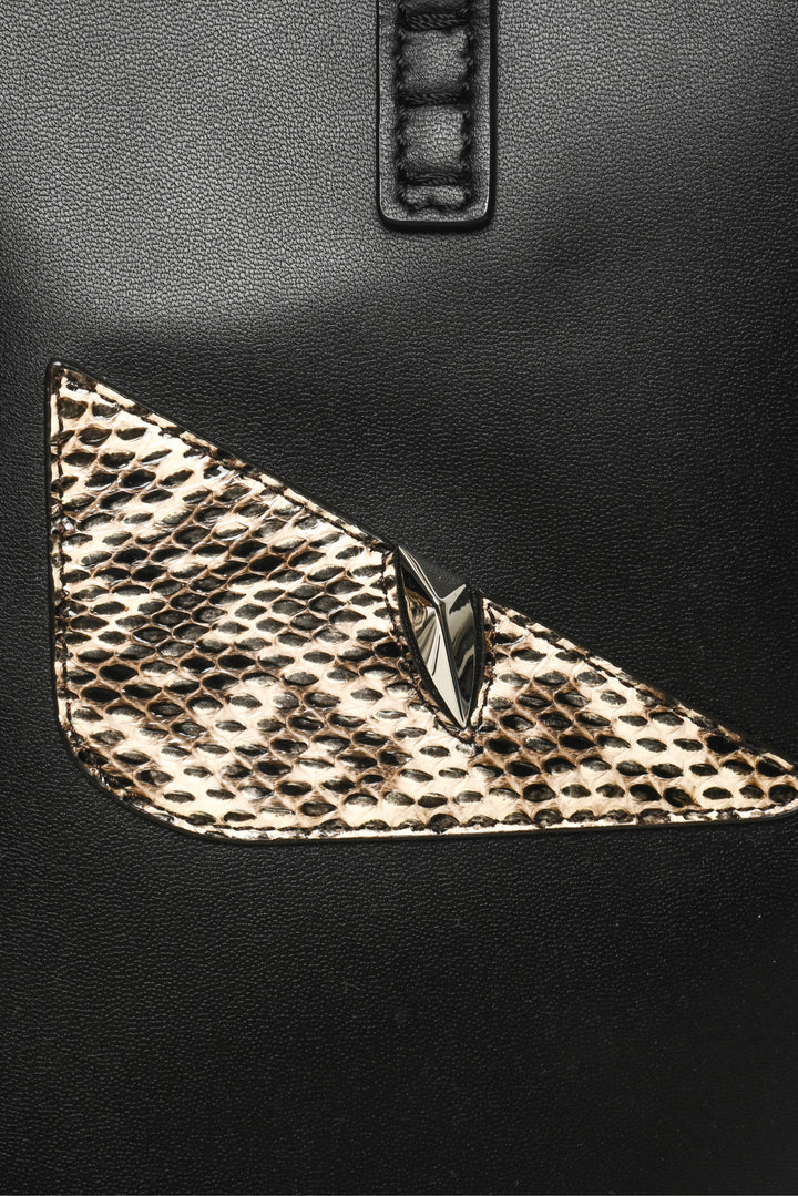 Fendi Snakeskin Monster Eyes Leather Shopping Tote