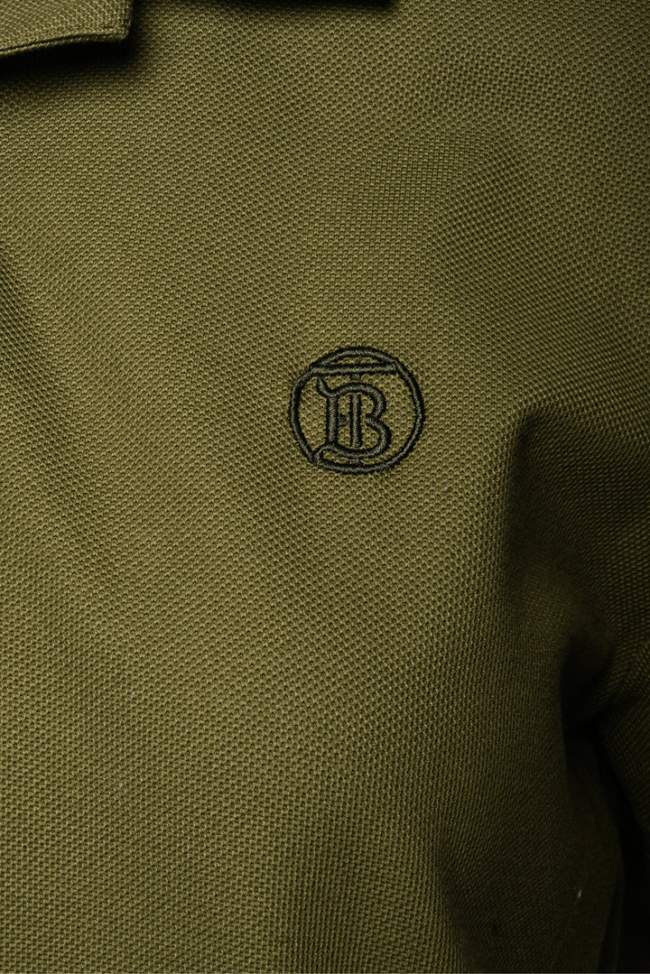 Burberry Size M Men's Eddie TB Logo Embroidered Polo Shirt