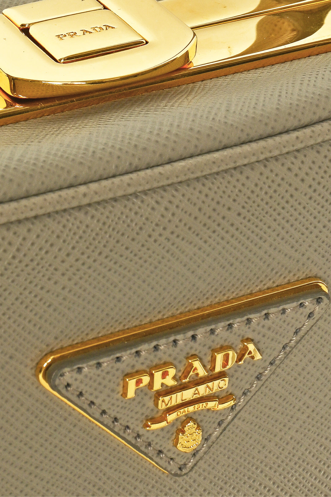 Prada Saffiano Lux Pyramid Frame Purse