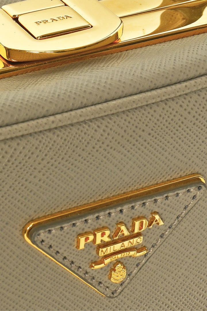 Prada Saffiano Lux Pyramid Frame Purse