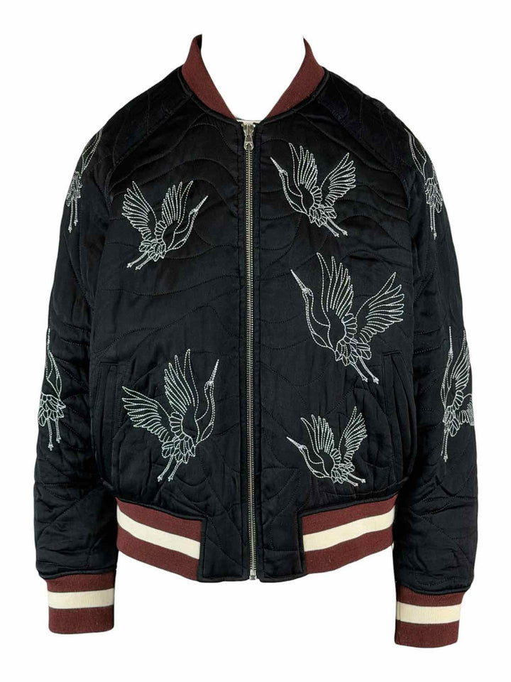 Sandro Size 2 Vogel Embroidered Bomber Jacket