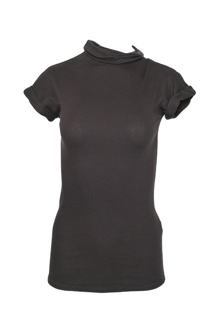 Brunello Cucinelli Size S Gathered Embellished Turtleneck T-Shirt