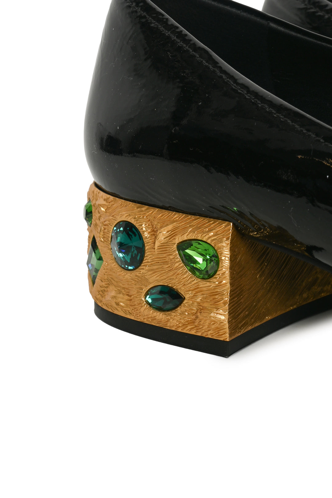 Prada Size 40 Patent Leather Jeweled Loafers