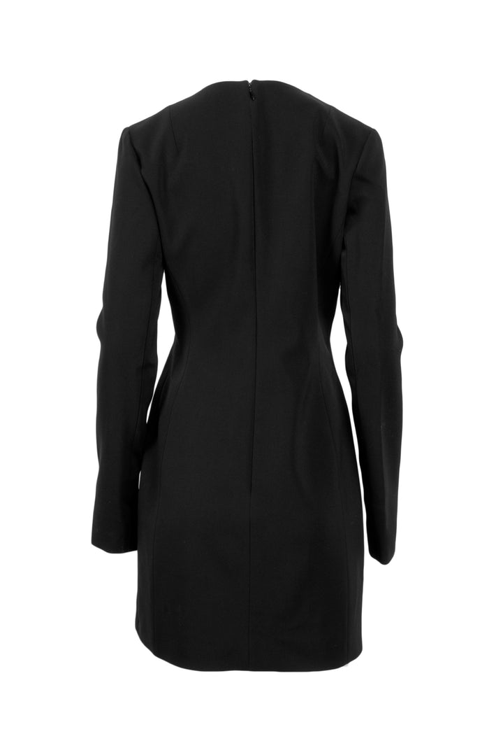 Mugler Size 42 Bonded Crepe Long Sleeve Mini Dress