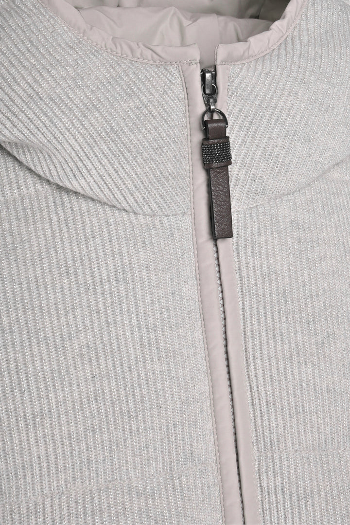Brunello Cucinelli Size 40 Cashmere-Blend Padded Zip-Up Hooded Jacket