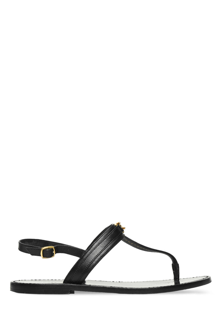 Celine Size 38 Leather Triomphe Thong Sandals