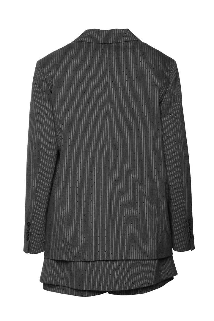 Maje Size L/XL Embellished Pinstripe Blazer & Skort Set