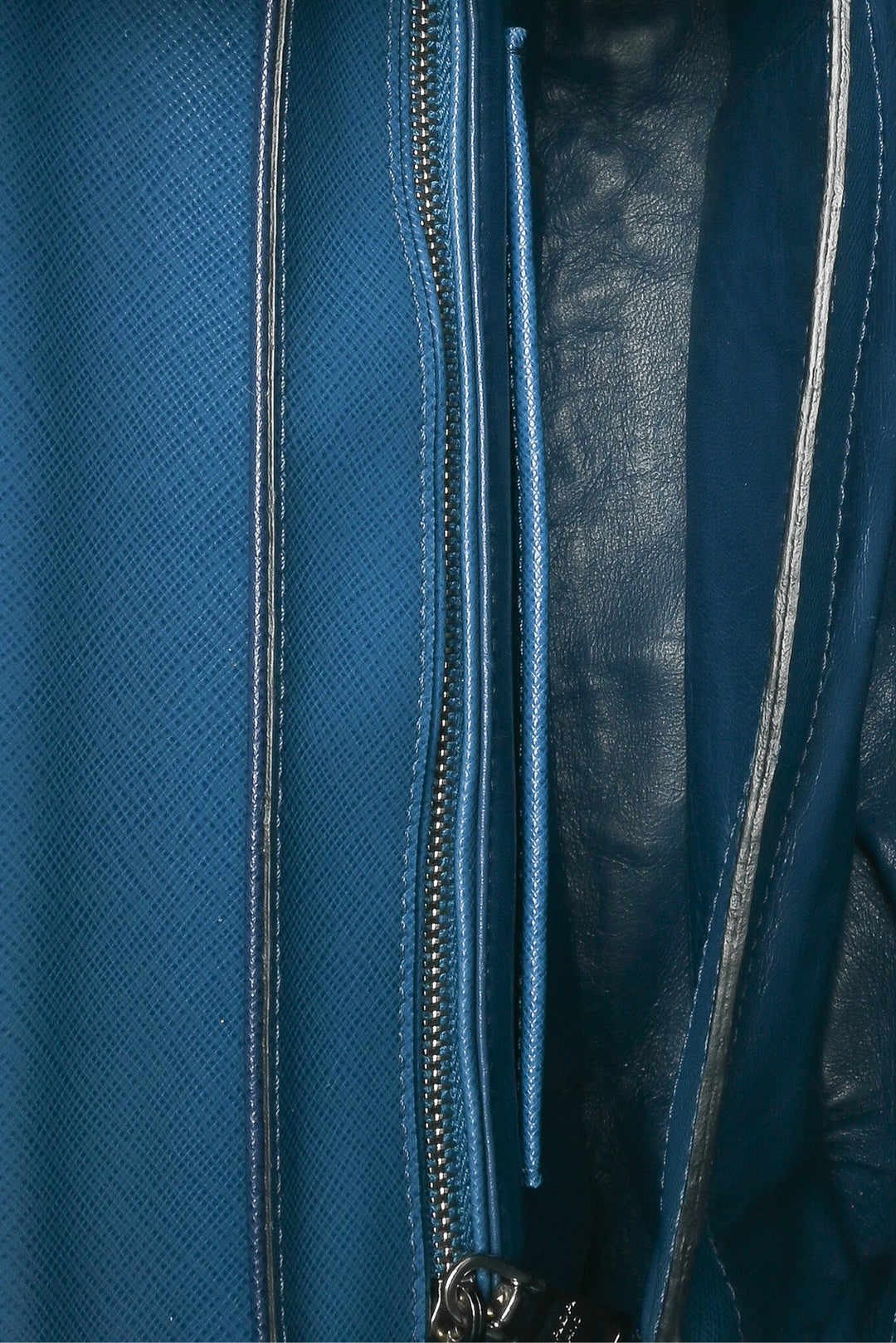 Prada 2015 Bicolor Saffiano Sound Lock Top Handle Satchel