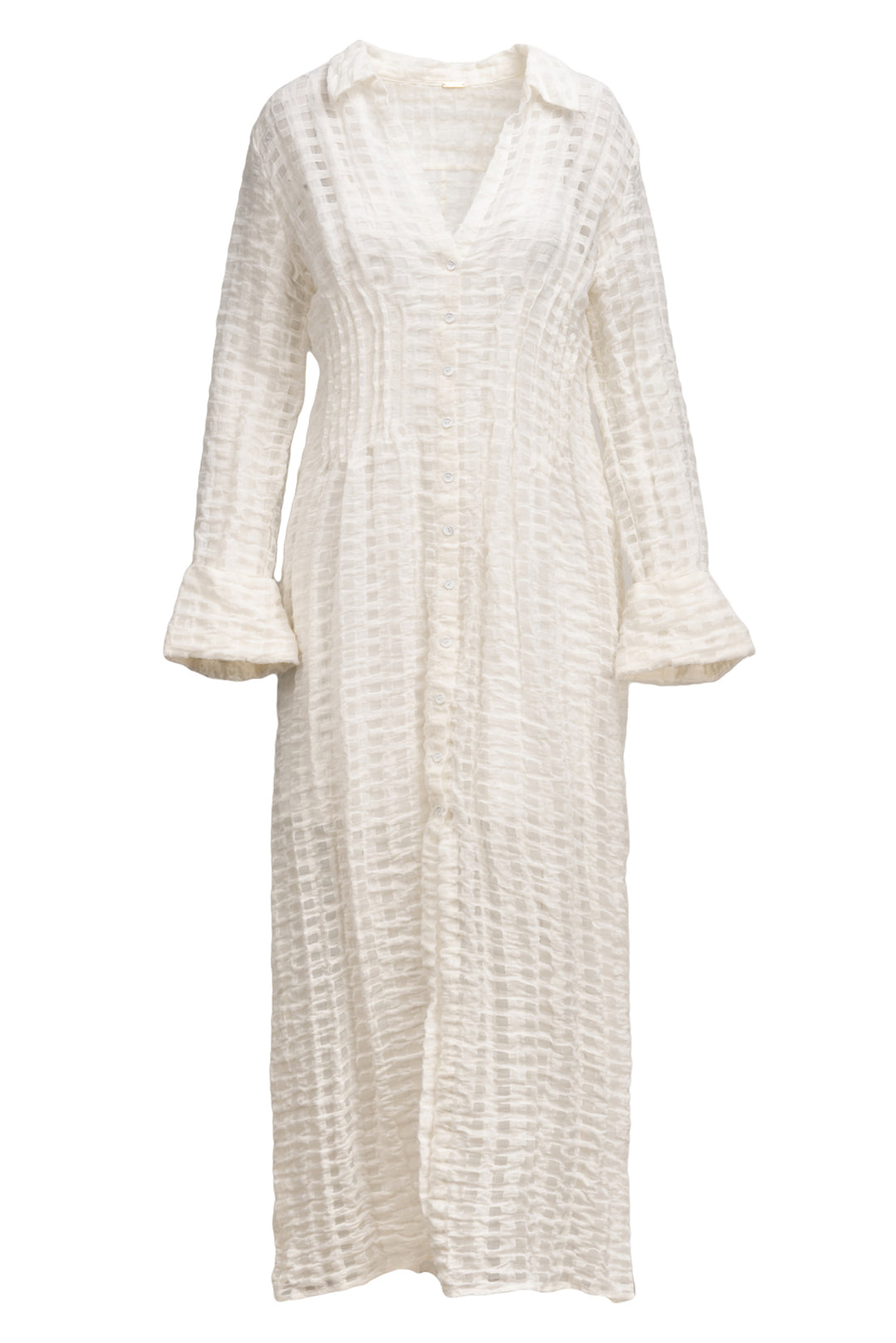 Cult Gaia Size XL Pernille Checked Sheer Maxi Dress