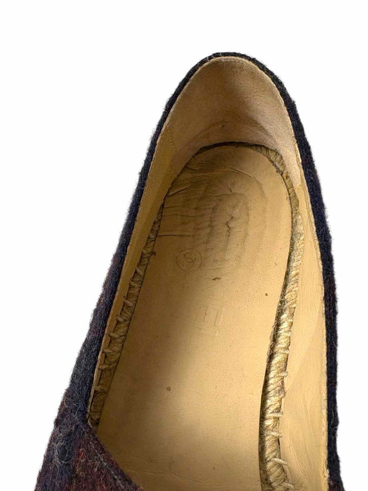 Chanel Wool Logo Espadrilles Size 37 Flats