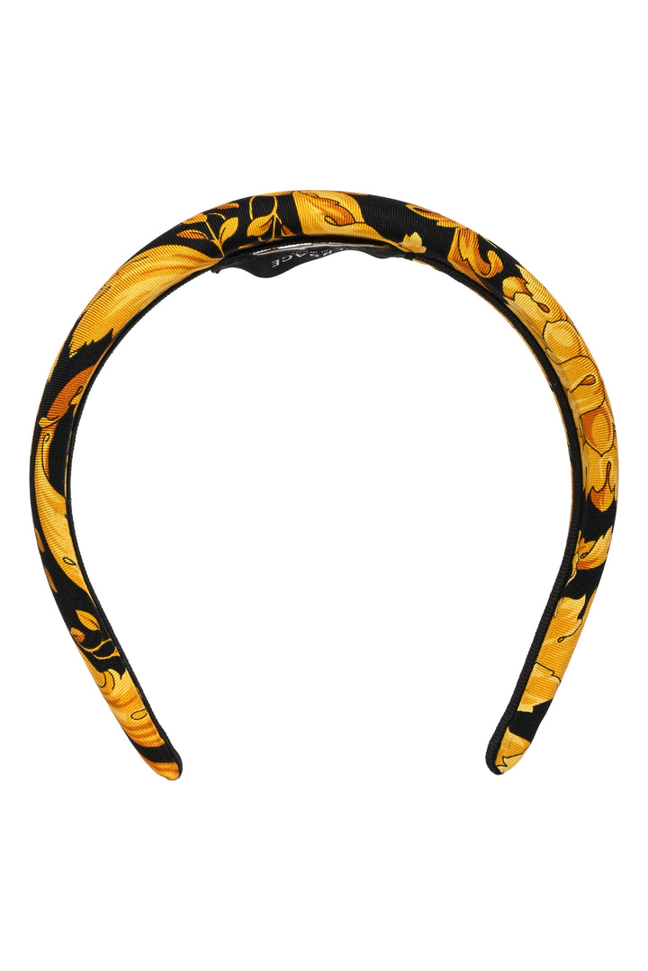 Versace Barocco Print Padded Satin Headband