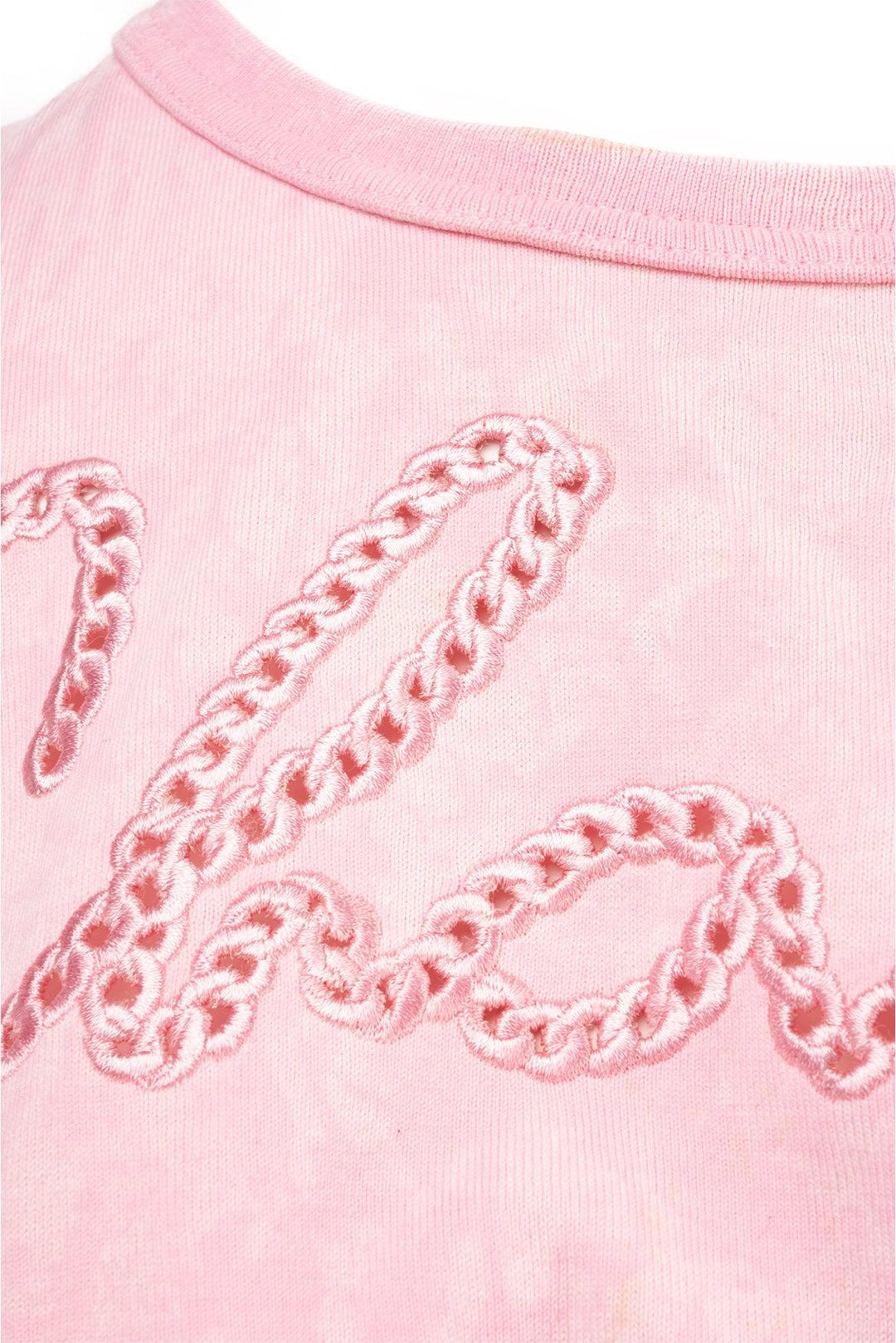 Chanel Size 2 Logo Embroidery Tie Cropped T-Shirt