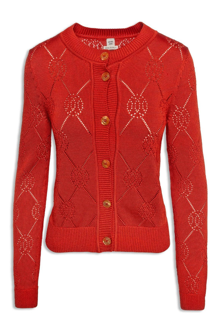 Hermes Size 36 H-Lift Patterned Cardigan
