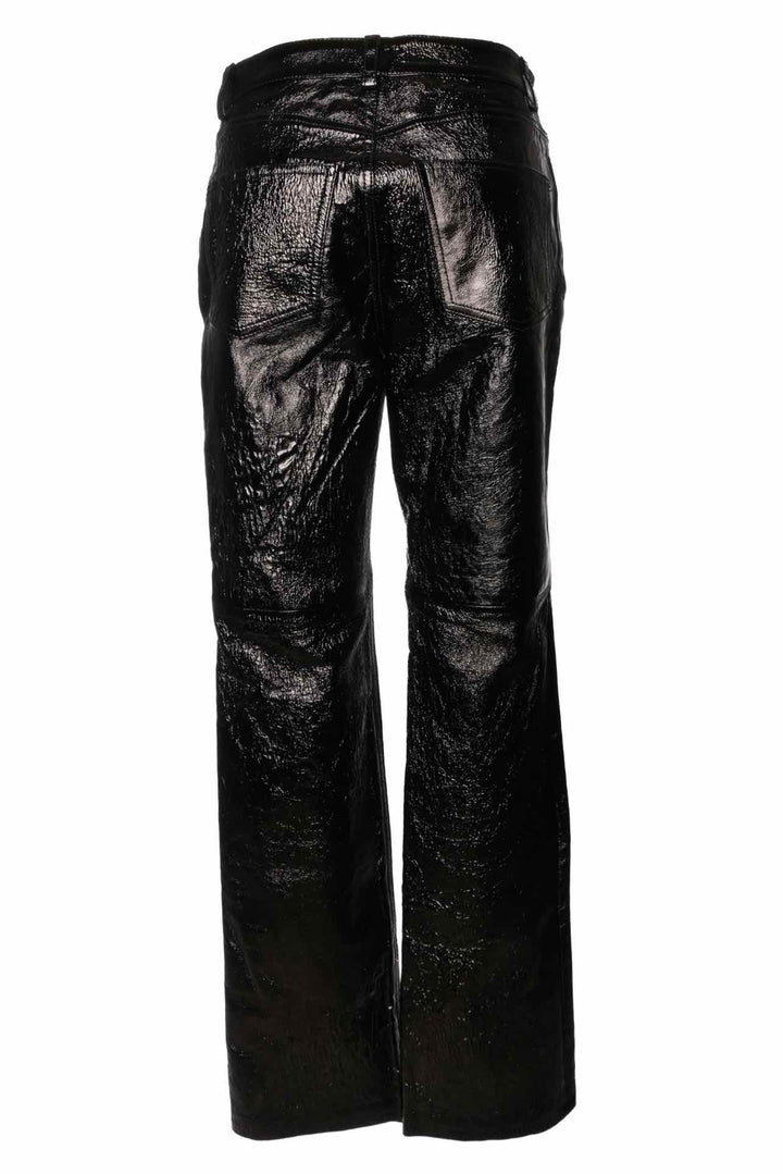 NBD Size S Crinkled-Finish Bonded Patent Leather Pants