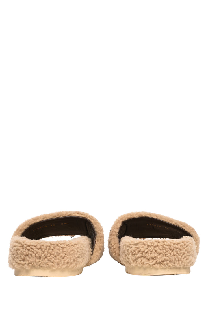 Gucci x North Face Size 38 Shearling Slides